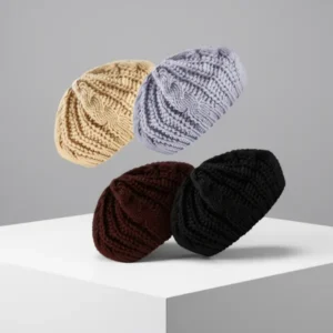 SATINIOR Knit Beret Hat for Women, 4 Pieces