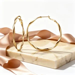 24K Gold Hoop Earrings for Women
