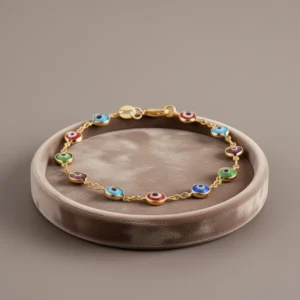 Barzel 18K Gold Plated Evil Eye Bracelet for Women