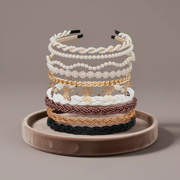 LYroo Cute Pearl Headbands, 10-Pack