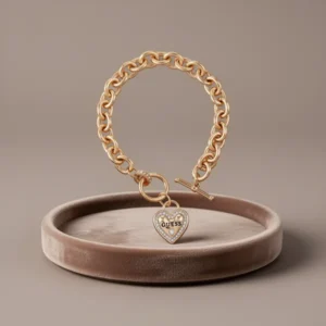 GUESS Heart Logo Charm Bracelet