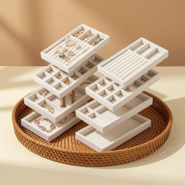 Elsjoy Velvet Jewelry Trays, 8-Pack
