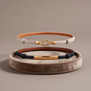Chuarry Women Skinny Leather Belt, 6 Pieces