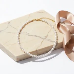NUZON Natural Freshwater Baroque Pearl Choker Necklace for Women