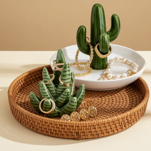 Elsjoy Ceramic Ring Holder, 2-Pack