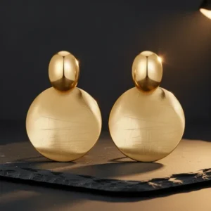 FAMARINE Big Disc Drop Dangle Earrings