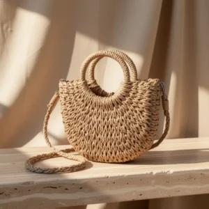 Womens Straw Beach Bag