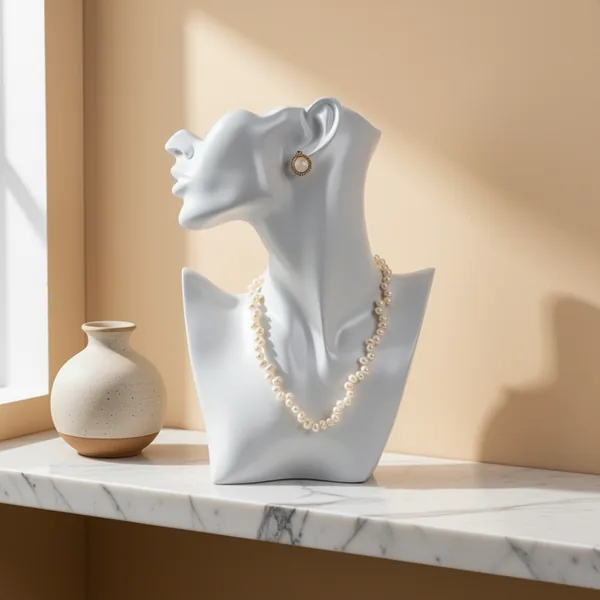SOUJOY Jewelry Mannequin Display Resin Display Stand, White