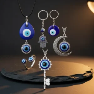 YADOCA Eye Necklace for Women Men Evil Eye Bracelets Ring Earring Set