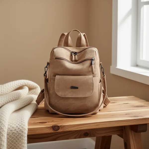 WYFJNX PU Leather Small Backpack