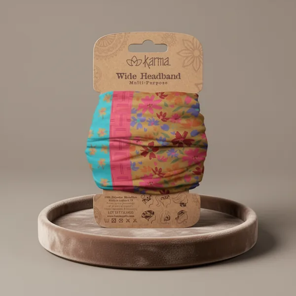 Karma Teal/Apricot Split Floral Headband for Women