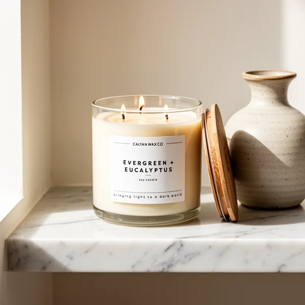 Calyan Wax Co. Evergreen & Eucalyptus 3 Wick Scented Candle