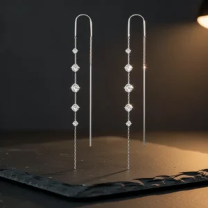 Ritach Silver-Tone Dangle Earrings for Women