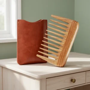Onedor Green Sandalwood Extra Wide Tooth Mini Pocket Wooden Comb