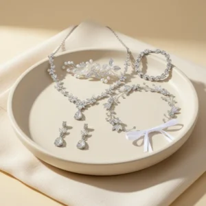 Henoyso Wedding Jewelry Set for Women, 5 Pieces