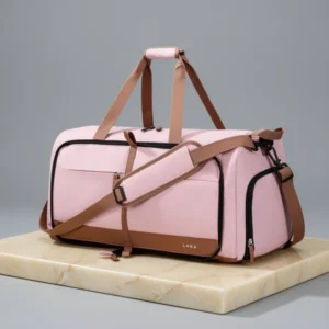 Lekesky Foldable Travel Duffel Bag for Women, Pink