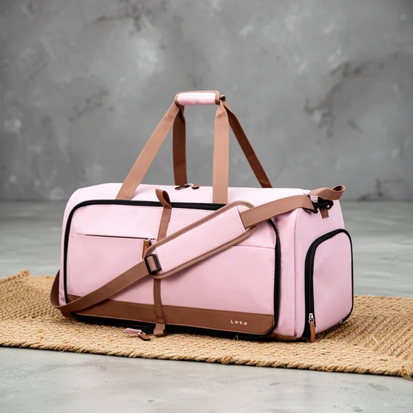 Lekesky Foldable Travel Duffel Bag for Women, Pink
