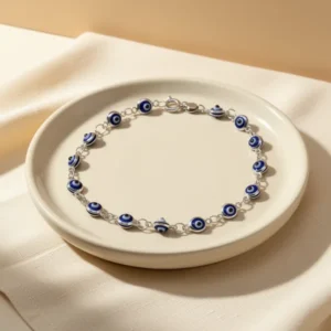 MYSTIC JEWELS by Dalia Silver-Tone Lucky Tiny Evil Eye Bracelet