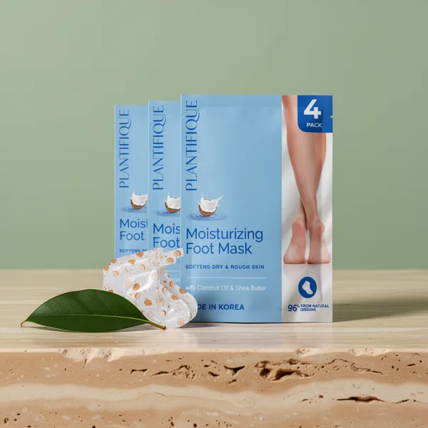 PLANTIFIQUE Korean Hydrating Foot Mask, 4 Pairs