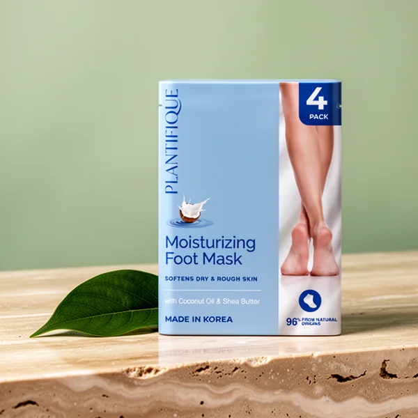 PLANTIFIQUE Korean Hydrating Foot Mask, 4 Pairs