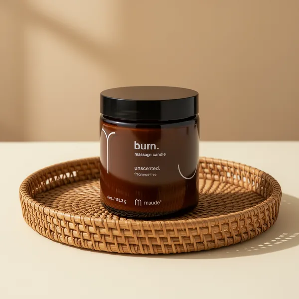Maude Burn Fragrance-Free Massage Oil Candle, 4 oz