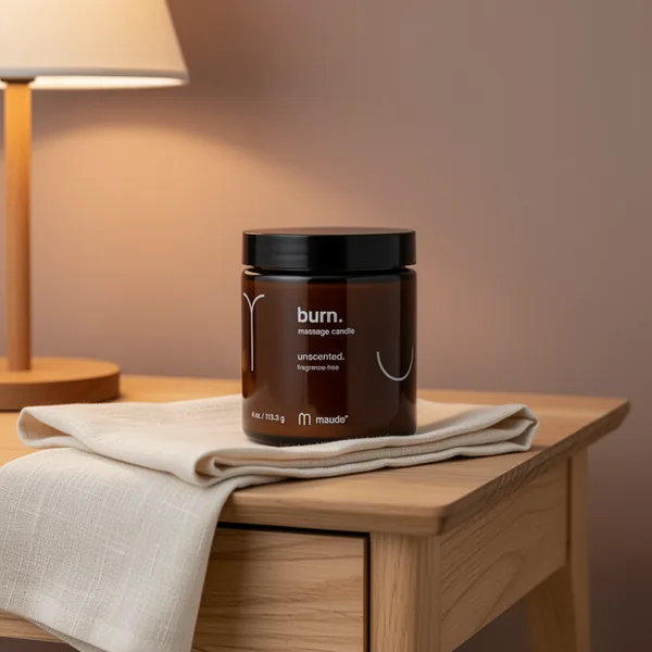 Maude Burn Fragrance-Free Massage Oil Candle, 4 oz