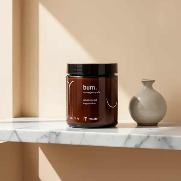 Maude Burn Fragrance-Free Massage Oil Candle, 4 oz
