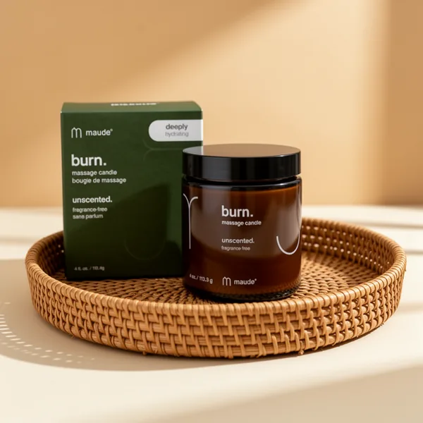 Maude Burn Fragrance-Free Massage Oil Candle, 4 oz
