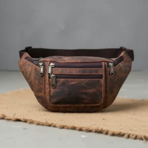 KOMALC Premium Buffalo Leather Fanny Pack