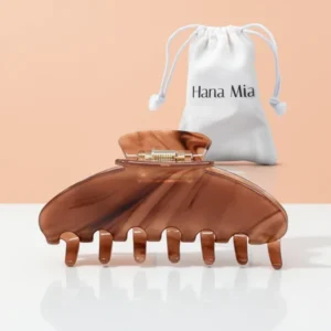 Hana Mia Large Mocha Brown Claw Clip 4 Inch Acetate Hair Clip