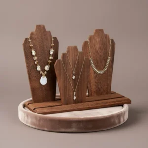 MOOCA Wooden Necklace Display Stand, Brown
