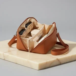 EACHY Travel Makeup Bag for Women, Brown
