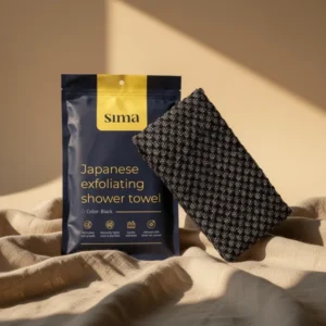 Sima Brand Exfoliating Washcloth Face & Body Scrub, Black