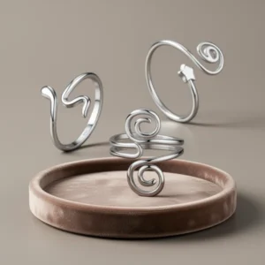 Florideco S925 Sterling Silver Toe Rings for Women, 3 Pieces