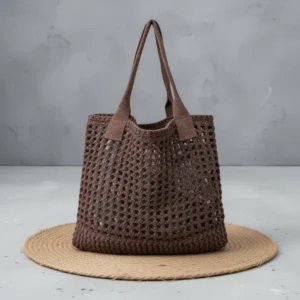 ENBEI Women Crochet Beach Tote Bag