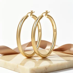 4mm Thick Gold-Tone Chunky Earrings