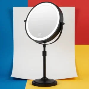9 Tall Lighted Makeup Mirror with Lights, Black