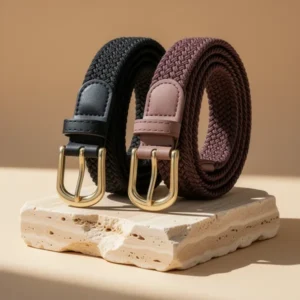 Braided Belt for Women, 2-Pack
