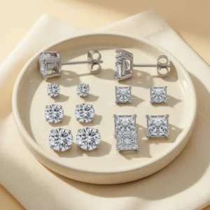 MDFUN Stud Earrings for Men, 6 Pairs