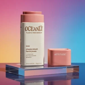 ATTITUDE Oceanly Plastic-Free Lightweight Blush Stick, 0.3 oz
