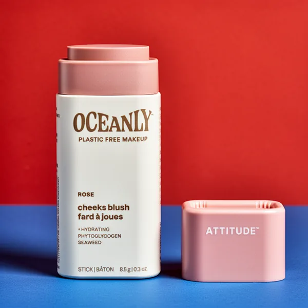 ATTITUDE Oceanly Plastic-Free Lightweight Blush Stick, 0.3 oz
