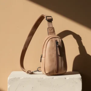 MASINTOR Small Sling Bag for Women and Men, Camel