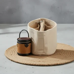 WADORN Small Felt Purse Organizer, Beige