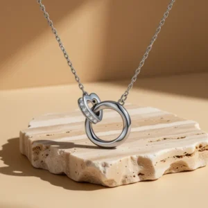Gold-Tone Circle Pendant Necklace for Women