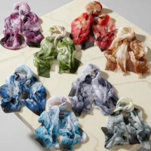 Xtinmee Thin Scarves for Ladies Lightweight Summer Floral Chiffon, 8 Pieces