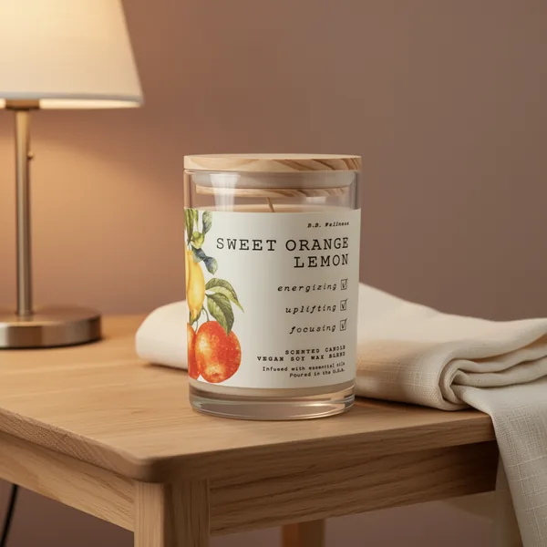 LEOBEN Co Sweet Orange Lemon Scented Candle, 9 oz