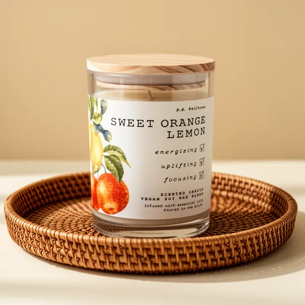 LEOBEN Co Sweet Orange Lemon Scented Candle, 9 oz