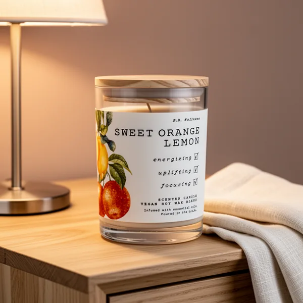 LEOBEN Co Sweet Orange Lemon Scented Candle, 9 oz