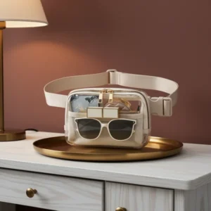 Clear Belt Bag, Beige