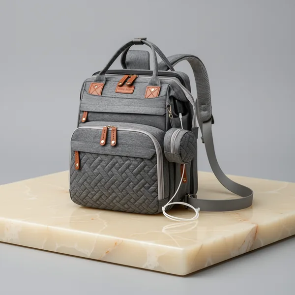 Astro Alan Baby Diaper Bag with Changing Station, Grey